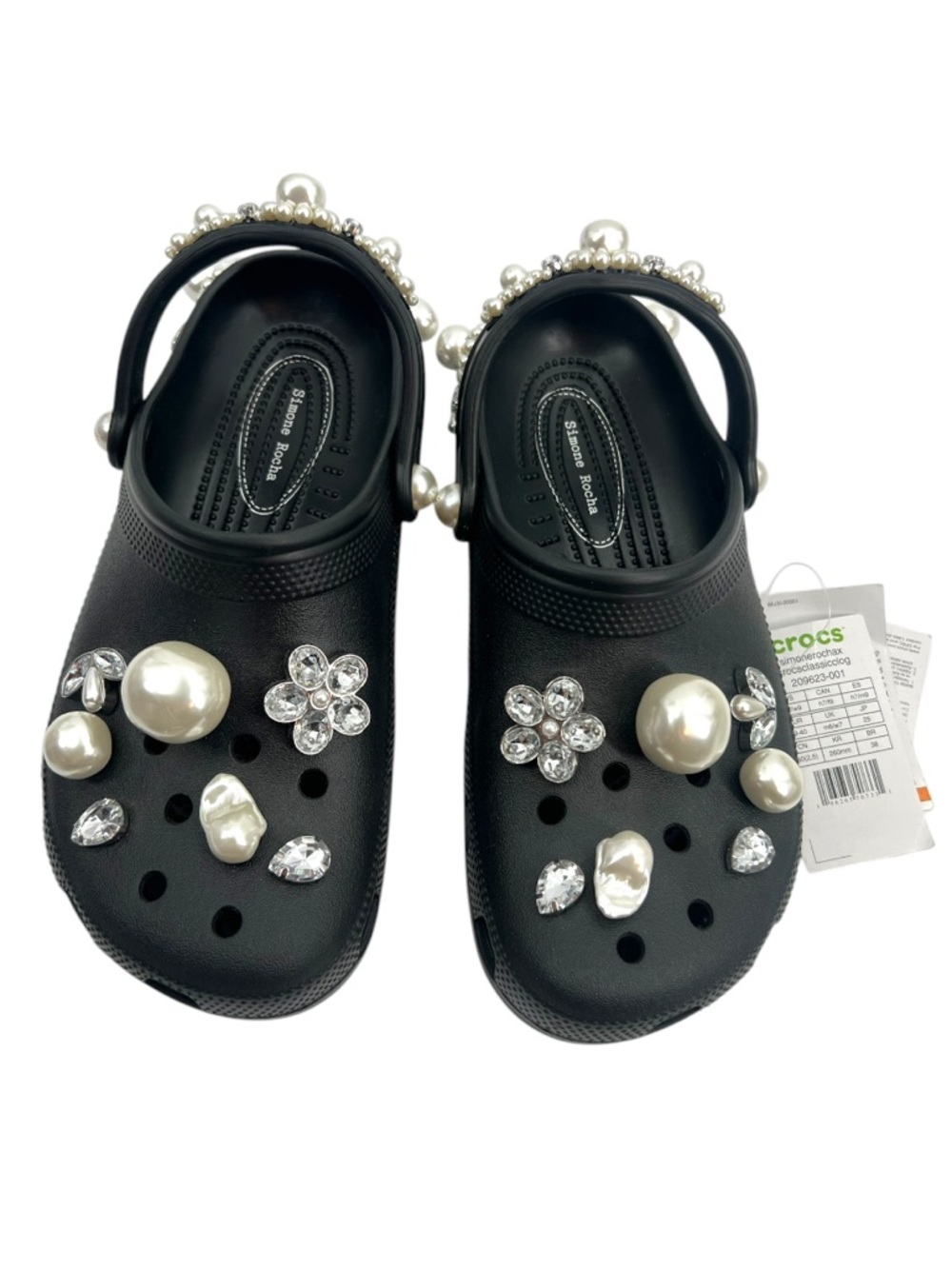 SIMONE ROCHA Crocs Classic Clog black pearl rhinestones
